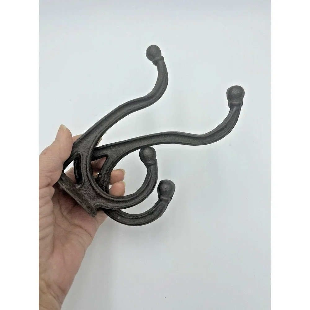2  Cast Iron Wall Hooks Towel‎ Key Holder Bathroom Hat Coat Entry Hanger 6.5